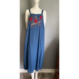 vintage National : embroidered denim jumper